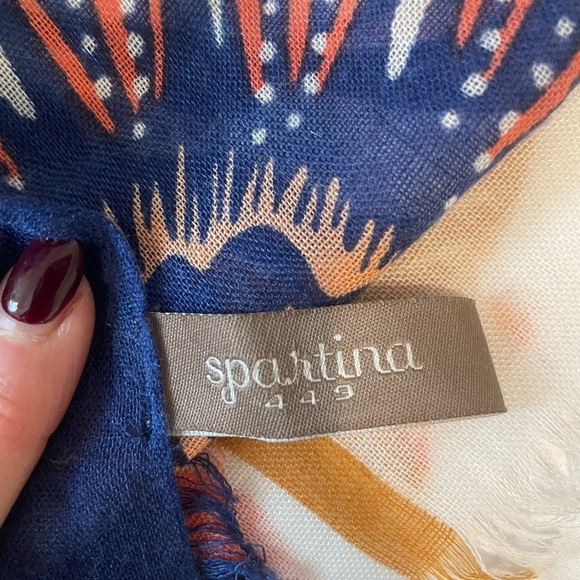 Spartina 449 Floral Gauze Scarf Sarong 26x72 Women’s Layer Lightweight multi use - Picture 7 of 10